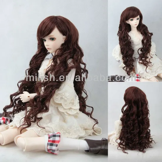 Cute synthetic long curly mohair doll wigs BJDW-0031