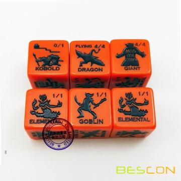 BESCON alta calidad personalizado grabado el juego de los dados 19MM