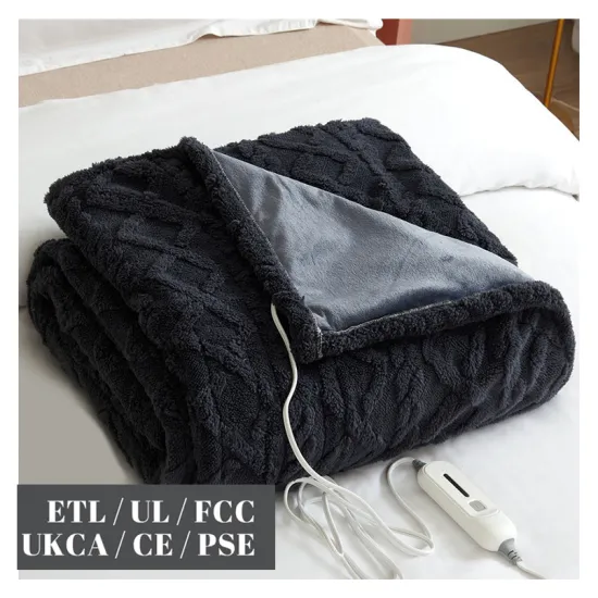 Custom CE Certified Electric Heated Blankets with Warm Soft Polyester and Sherpa Lining for Winter Bed - Washable and Luxury Experience