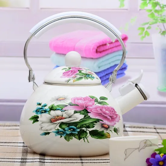 Enamel Jug with Beautiful Decals Wholesale