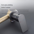 Modern gun grey wall mounted wash basin faucet