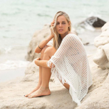 Sexy Hollow Out See Through Women's Beach Swimsuit with Kimono Cover Up