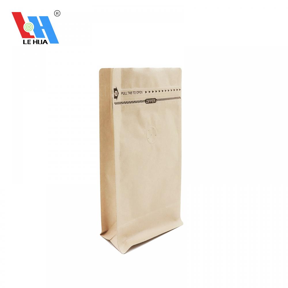 Flat Bottom Kraft Paper Eight Side Coffee Bags