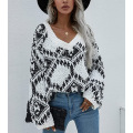 Women's Casual V Neck Loose Sweater