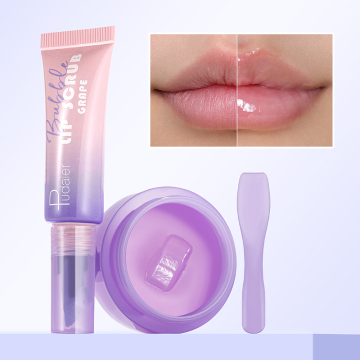OEM/ODM Private Label Deeply Moisturizing Lip Care Set: Exfoliator Bubble Lip Scrub & Nourishing Lip Mask