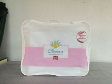 logo printing plastic piping zipper blanket bag