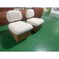 Chaise de restauration moderne minimaliste sans bras avec rembourrage blanc