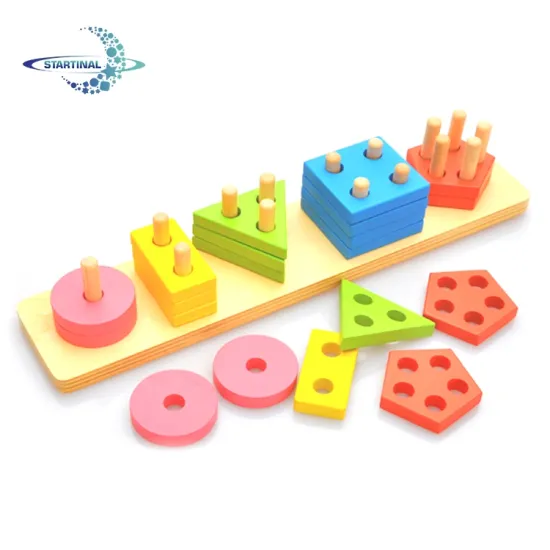 Custom Wooden Shape Educational Montessori Bricks Toy for Children's Learning