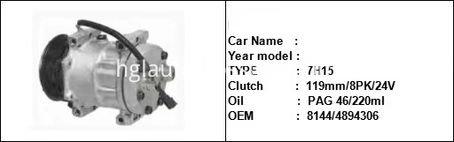 HGL-AC-207  IVECO Truck AC Compressor 4894306