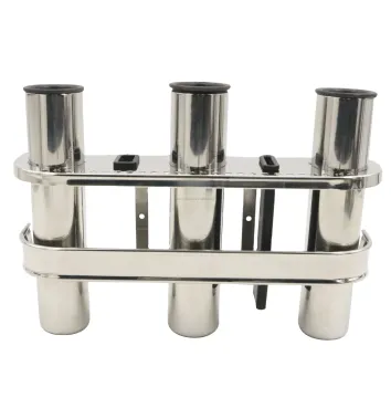 High Quality Stainless Steel Marine Hardware 3-Tube Linked Rod Rack - Boat Fishing Rod Holder