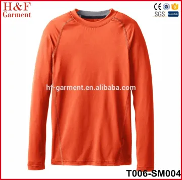 Mens outdoor sport t shirt with long sleeves in orange