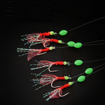 Piatta di pesce artificiale all'ingrosso Skin Sabiki Pangoni di pesca con 6 ganci