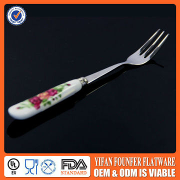 Good-Quality Corrosion resistance Ceramic Handle Coffee Fork