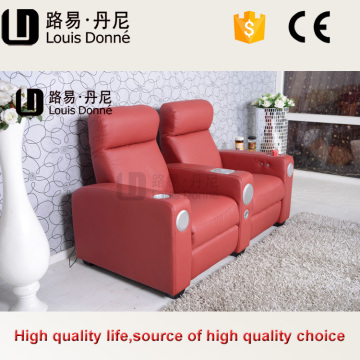 Latest style hotel burgundy leather sofa