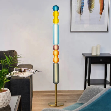 Zhongshan Factory Direct Sale Nordic Modern Colorful Bubble Glass Floor Lamp for Living Room
