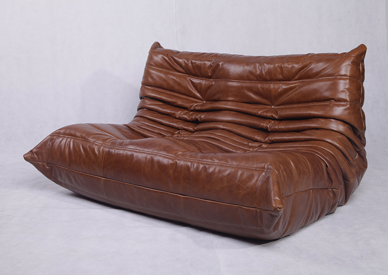 togo loveseat brown vintage leather