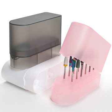 Caja de almacenamiento de cabezal de esmalte de uñas: caja de visualización de cabezal de molienda a prueba de polvo de 12 agujeros