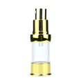 high quality uv coated golden transparent 15ml 20ml 30ml luxury cosmetic airless pump bottle silver