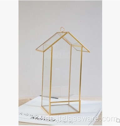 Heißer Verkauf Pflanze Rose Gold Glas Terrarium Geometrisch