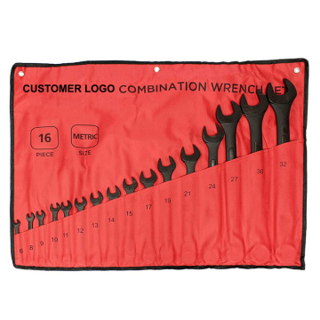 Yuhang 16-Pc Raised Panel Metric Combination Wrench Set with Roll-Up Pouch