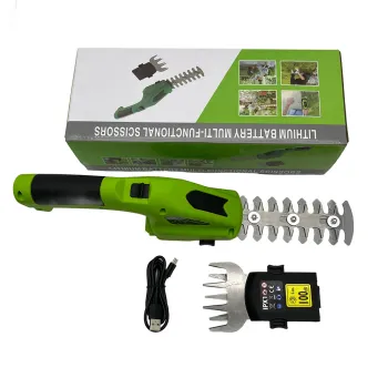 Chargeable Lithium-Ion Cordless Hedge Trimmer and Pruning Shears for Portable Electric Grass Shrub Maintenance