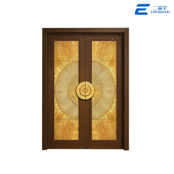 Puerta de seguridad de aluminio fundido de panel completo premium