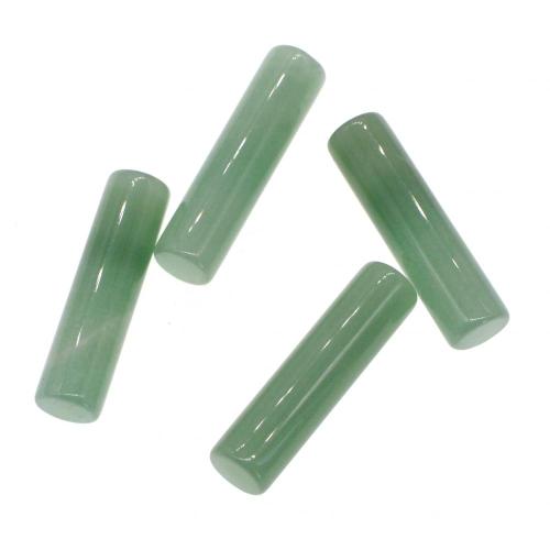 Grânulos naturais da jóia de Aventurine do cilindro verde 10X38MM