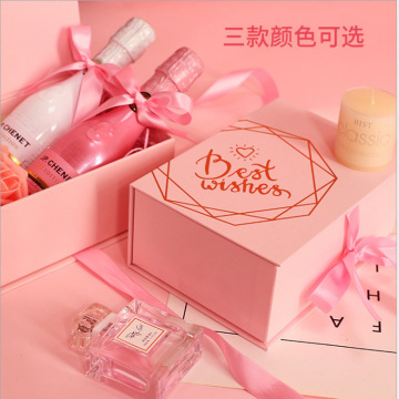 Bottle Packing Customize Pink Magnetic Gift Box