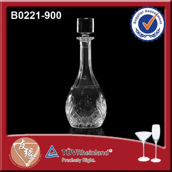 900ML Crystal Glass Cork Top Decanter Bottle Decorative Beautiful Wine Decanter