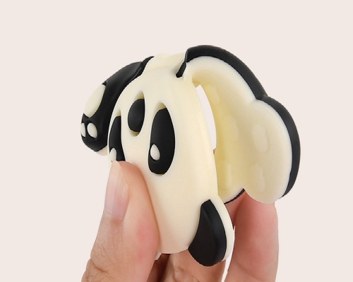 Bahan gred makanan kartun panda silikon bayi