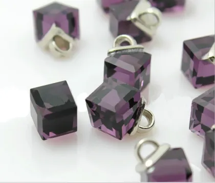 purple rhinestone buttons,square shirt buttons