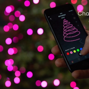 WIFI Color Change LED LED مصابيح الرقص التي تسيطر عليها التطبيق لزخارف عيد الميلاد في الهواء الطلق