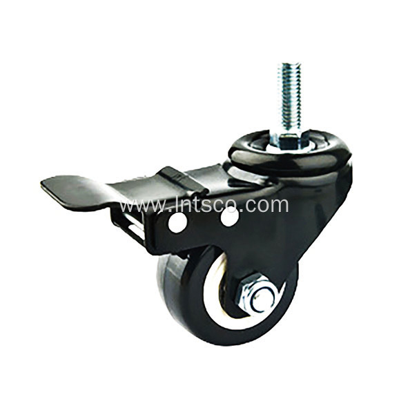 1.5/2 inch Black PVC Swivel Casters Thread Stem