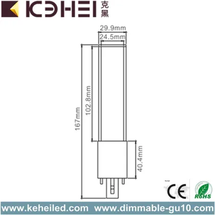 High Luminance G23 LED Tube Light 6W 570lm