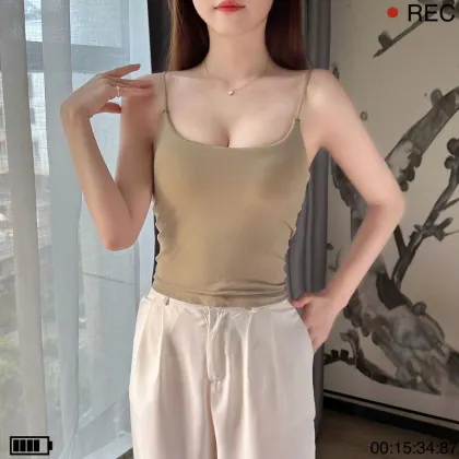 Warm Tank Top with Chest Pads - One Piece Scarless Belly Protection