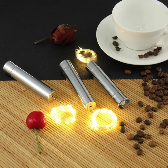 LED Battery-Powered Glass Wine Bottle Lights and Cork Shaped Stopper Illuminate Your Space