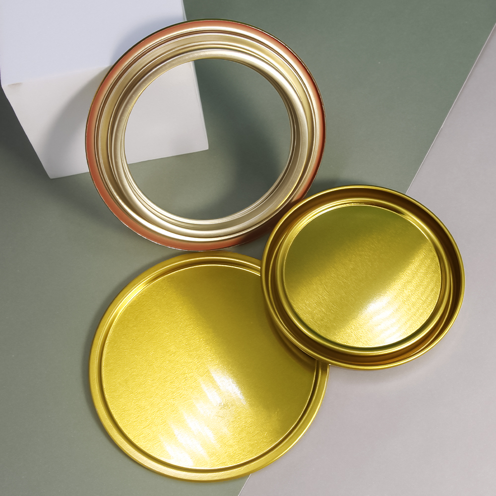 Gold Paint Tin Can Ring Lid Bucket Assembly