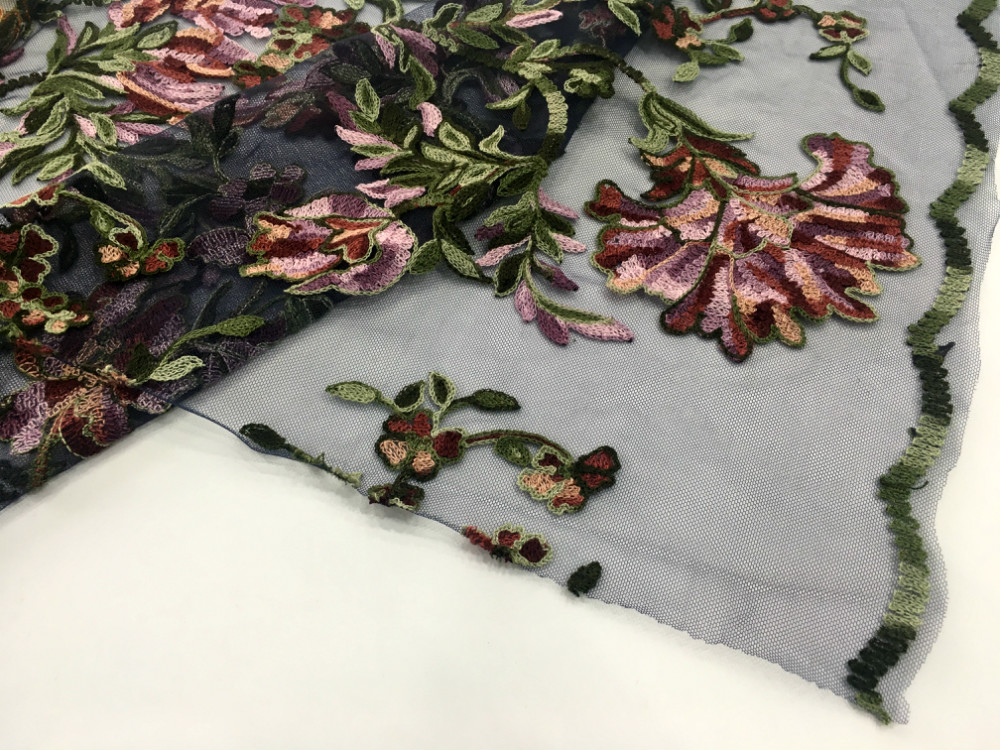 Rayon Yarn Embroidery Fabric