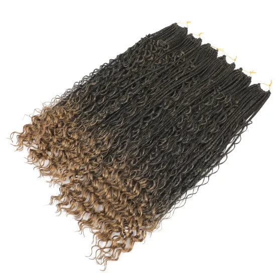 Hot Selling  Goddess Locs crochet braided hair 24 inch 3 braid river Locs synthetic braid extensions