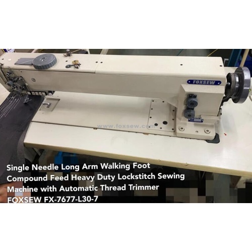 Long Arm Double Needle Compound Feed Lockstitch Machine with Automatic Thread Trimmer