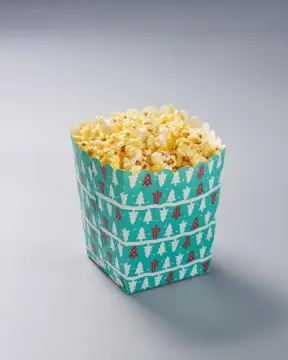 Popcoren box with Christmas tree printing