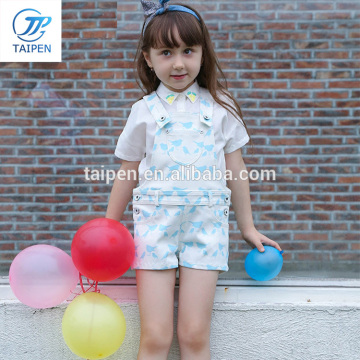 2016 Summer Fashion Girls Overalls with Shirt Clothing Set Casual Baby Kids Outfit