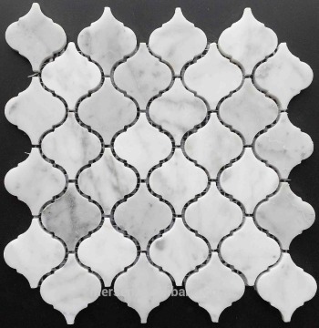 ST03 Carrara White Lantern Glim Scaldfish Marble Natural Stone Mosaic