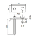 Seawave Wall Mount Single Lever Basin Mixer