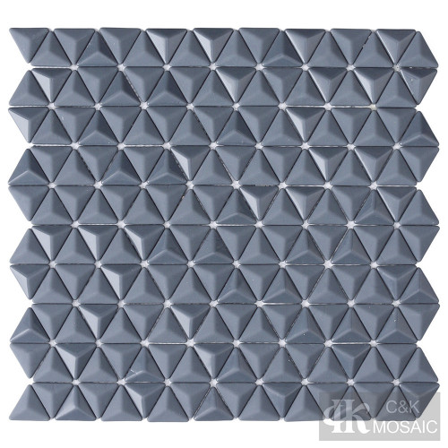 3D Gray Glass Mosaic Tiles for Kitchen Backsplash