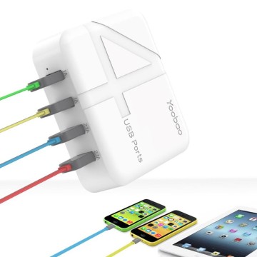 4 USB Port 6.2A EU UK AU Charging Station usb charger adapter For Cellphone
