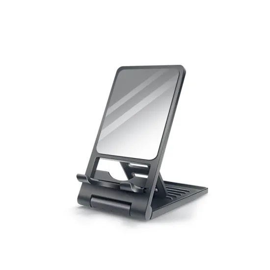 Fully Foldable Cell Phone Stand with Mirror for All Mobile Phones