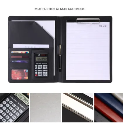 High Quality PU Leather Appointment Folder with Calculator