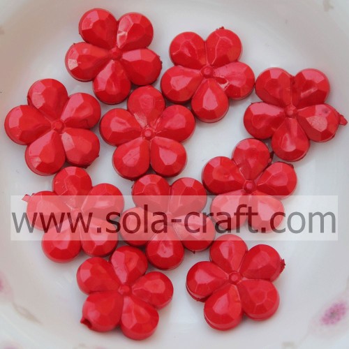 Loose Mixed Color Acrylic& Lucite Artificial Plum Flower Shape Solid Beads For Making Jewelry