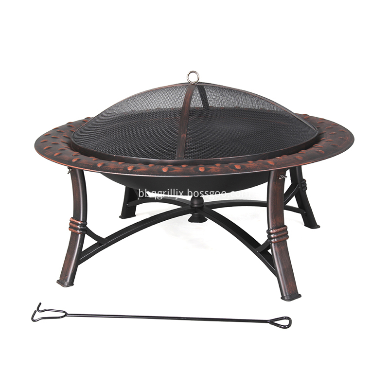 Garden Treasure 35 Inch W Blackhigh Temperature Painted Steel Wood Burning Fire Pit